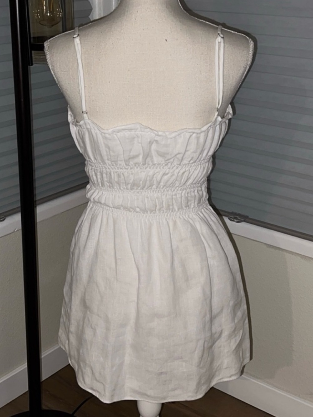 Reformation Tabatha White Linen Mini Dress Size 8 - Picture 7 of 9